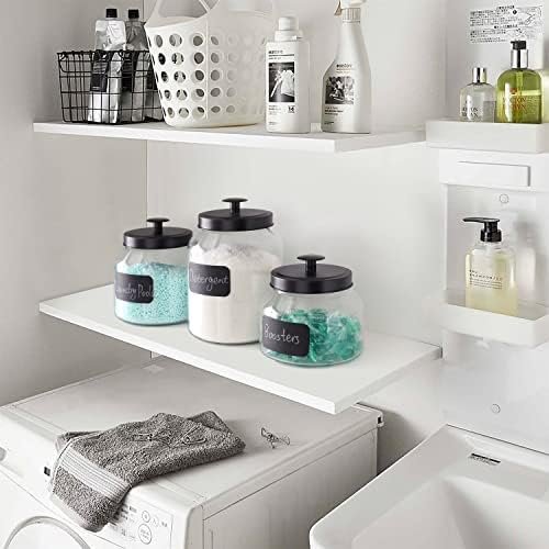 Clear Glass Kitchen Canister Set, Cookie Jar, Food Storage Container, Bathroom Jar with Metal Airtight Lid (Black) - Image 3