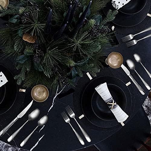 Meythway 30-Piece Modern Hammered Silverware Set For 8, Stainless Steel Flatware Utensil Set with Ultra Sharp 2-IN-1 Serrated Knife, Cutlery Set Servie for 6, Mirror Polished, and Dishwasher Safe - Image 7