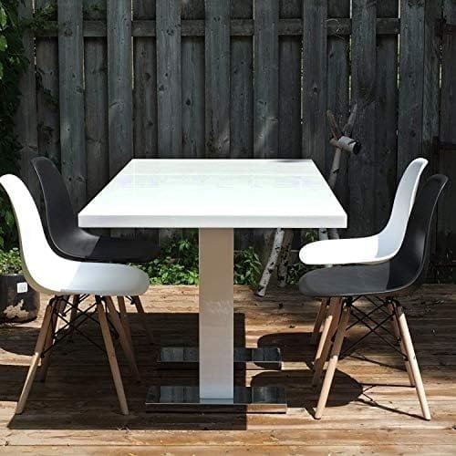 Inspirer Studio IRIS Extendible Dining Table Pedestal Table MDF High-Gloss White - Image 5