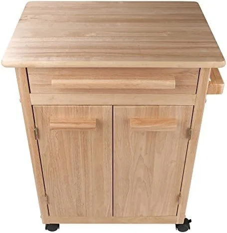 Winsome Wood Single Drawer Kitchen Cabinet Storage Cart, Natural - Image 4