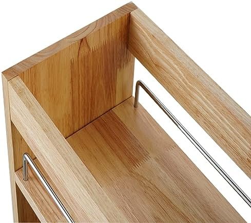 DINDON Pull Out Spice Rack Organizer for Cabinet, (5"W x 21.9"D x 25.2"H) Multi-Use Soild Wood Pull Out Cabinet Organizer Slide Out Shelf Sliding Base Cabinet Storage for Kitchen, Pantry Organization - Image 8