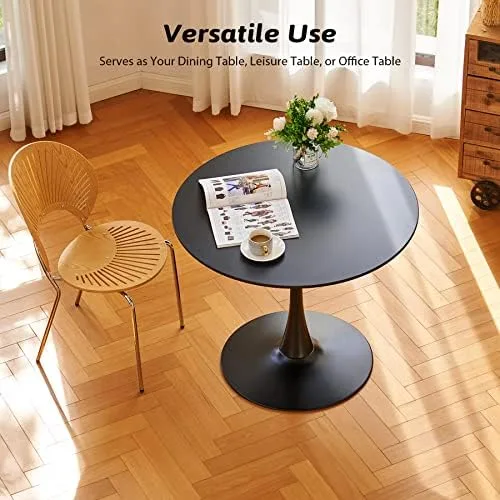 VONLUCE Round Dining Table, 36 Inch Tulip Table with MDF Top and Steel Base, Small Pedestal Table for Dining Room Kitchen Living Room More, Modern Bistro Table Kitchen Table with 220lb Capacity, Black - Image 4