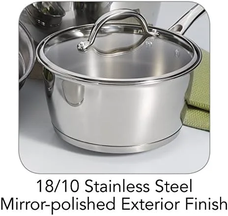 Tramontina 80154/567DS Tri-Ply Base Stainless-Steel Cookware Set, Induction-Ready, 9-Piece - Image 4