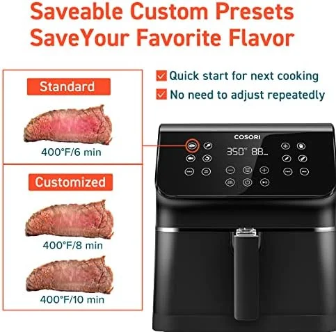 COSORI Pro II Smart Air Fryer 5.8QT, 12 One-Touch Customizable Functions, 3-Way Control, Cookbook and Online Recipes, Dishwasher-Safe Detachable Basket, Works with Alexa & Google Assistant - Image 5