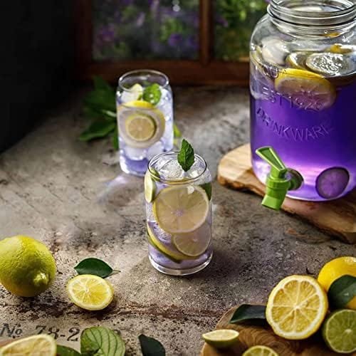 Le'raze Drinking Glasses Set of 10 - Can Shaped Kiddush Cups, 16oz Iced Tea Ice Coffee Glasses, Tumbler Cup, Clear Cocktail Whiskey Soda Water Beer Glasses - Image 4