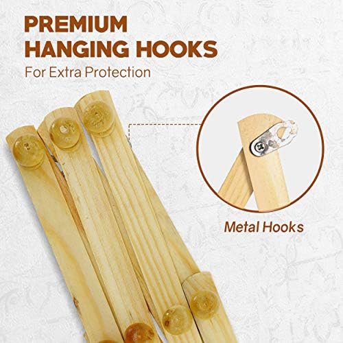 RAM-PRO Accordion Style Wood Expandable Rack Hat, Cap, Belt, Umbrella Coffee Mug Wall Wooden Pegs - Image 5