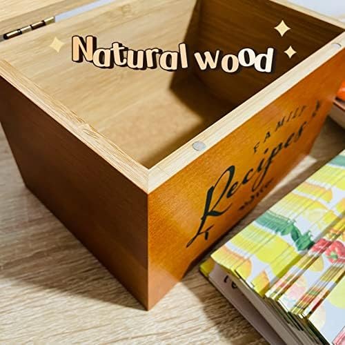 Lumicook Wood Recipe Box – with 120 4x6 inch Cards and 7 Dividers – Eco Friendly Light Brown Bamboo Wood Recipe Holder – Gift for Mom, Women, Wedding, Christmas - Image 3