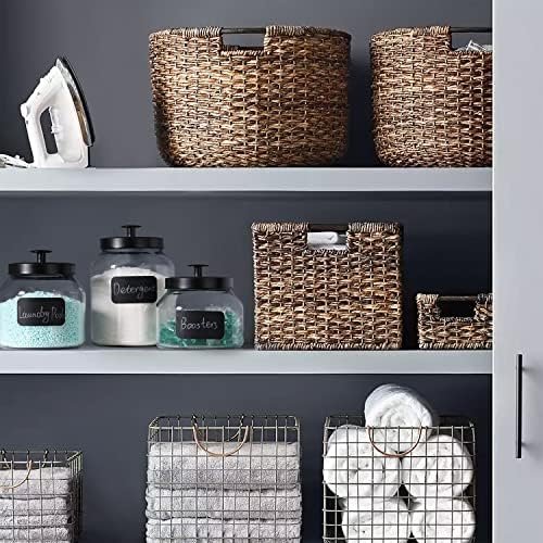 Clear Glass Kitchen Canister Set, Cookie Jar, Food Storage Container, Bathroom Jar with Metal Airtight Lid (Black) - Image 4