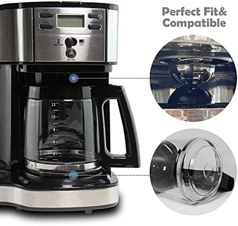 12-Cup Replacement Glass Carafe Pot Compatible with Hamilton Coffee Maker Models 46310, 49976, 49966, 49350, 49957, 49954, 49933, 49980A, 49980Z, 49983, 49618, 46300, 49950 - Image 5
