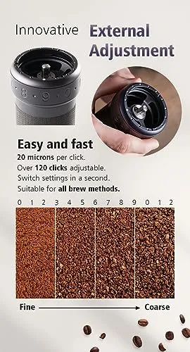 1Zpresso K-Ultra Manual Coffee Grinder Iron Gray with Assembly Consistency Grind Stainless Steel Conical Burr, Foldable Handle, Numerical External Adjustable Setting, All-Round Grinder - Image 3