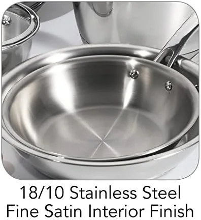 Tramontina 80154/567DS Tri-Ply Base Stainless-Steel Cookware Set, Induction-Ready, 9-Piece - Image 5