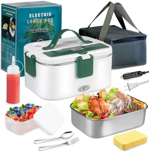 Electric Heater Lunch Box High Power 80W,1.8L Larger Capacity Self-Heating Lunch Boxes for Adults,3 In 1 Portable Food Warmer 12V/24V/110-230V, Suitable for Car,Truck,Work,Office,Travel,Home. - Image 2