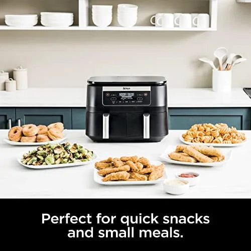 Ninja DZ090 Foodi 6 Quart 5-in-1 DualZone 2-Basket Air Fryer with 2 Independent Frying Baskets, Match Cook & Smart Finish to Roast, Bake, Dehydrate & More for Quick Snacks & Small Meals, Black (Renewed) - Image 9