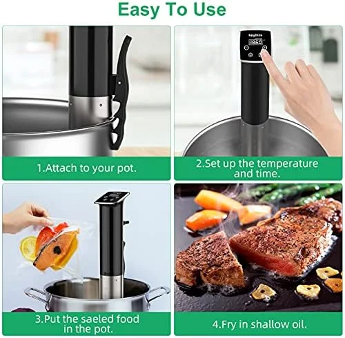 Keylitos Sous Vide Cooker Machine 1100W, IPX7 Waterproof Sous Vide Precision Cooker, Ultra-quiet Fast-Heating Immersion Circulator Precise Cooker with Accurate Temperature and Timer Control - Image 8