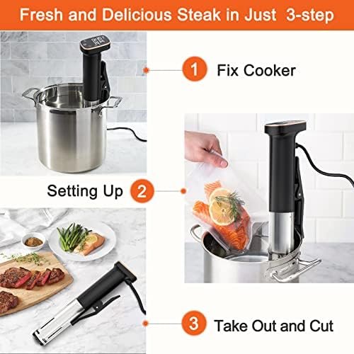 OOIIOR Sous Vide Machine Precision Cooker, 1100W Sous Vide Cooker Immersion Circulators Joule Sous Vide Souvi Cooker, IPX7 Waterproof, Ultra-quiet Working, Accurate Temperature Time Control - Image 6
