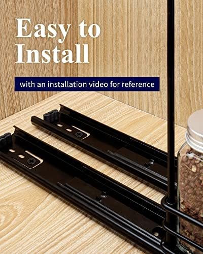 Kitsure Spice Rack 2 Packs - Durable Pull Out Spice Racks for Kitchen Cabinet, Easy-to-Install Spice Cabinet Organizers, 4.33''Wx10.23''Dx8.54''H Slide Out Spice Racks - Image 4