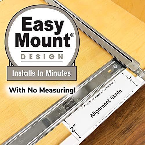 LYNK PROFESSIONAL® SELECT™ Pull Out Cabinet Organizer - Lifetime Limited Warranty- Slide Out Drawers for Kitchen Cabinets - Sliding Pantry Shelves - Roll Out Shelf for Pots, Pans 14" x 21" Wood-Chrome - Image 4