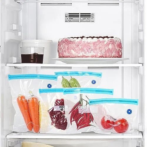 30PCS Sous Vide Bags Kit - 18 Reusable Vacuum Zipper Bags, 6 Sealing Clips, 1 Hand Pump and 5 Air Valve for Vacuum Sealer and Food Storage, Sous Vide Cooking Bags Set for Anova and Joule Cookers 1 - Image 7