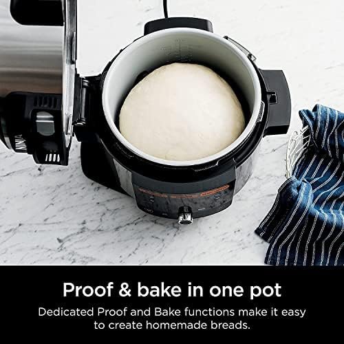 OL501 Foodi 6.5 Qt. 14-in-1 Pressure Cooker Steam Fryer with SmartLid, that Air Fries, Proofs & More, with 2-Layer Capacity, 4.6 Qt. Crisp Plate & 25 Recipes, Silver/Black (BLACK) - Image 4