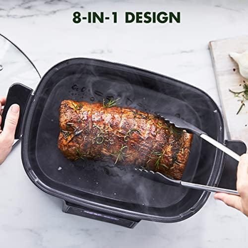 GreenPan 6.5QT Multi-Cooker Skillet Grill & Slow Cooker, 8-in-1 Presets to Saute,Steam, Grill, Stew, Stir-Fry,Heat, & Cook Rice, Healthy Ceramic Nonstick & Dishwasher Safe Parts, Matte Black - Image 5