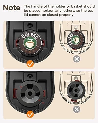 Famiworths Mini Coffee Maker Single Serve, Instant Coffee Maker One Cup for K Cup & Ground Coffee, 6 to 12 Oz Brew Sizes, Capsule Coffee Machine with Water Window and Descaling Reminder, Black - Image 7