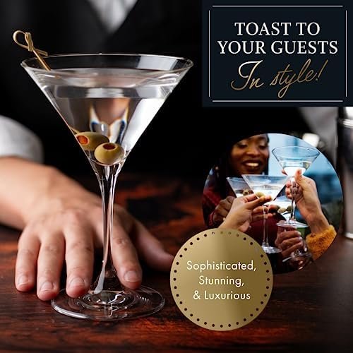 ELIXIR GLASSWARE Martini Glasses Set of 4 - Hand Blown Crystal Martini Glasses with Stem - Elegant Cocktail Glasses for Bar, Martini, Cosmopolitan, Manhattan, Gimlet, Pisco Sour 9oz, Clear… - Image 8