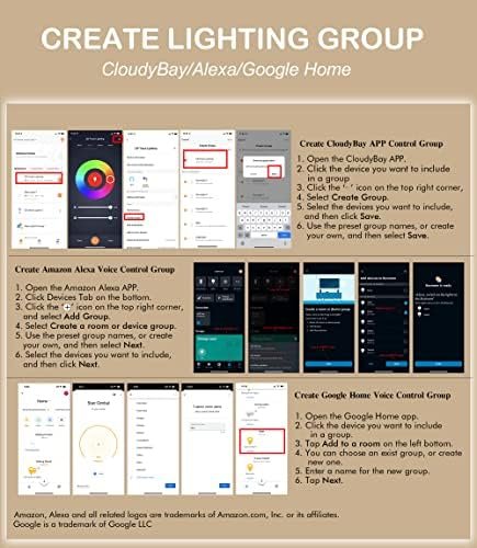CLOUDY BAY 4-Light Smart WiFi LED Track Lighting Kit,Track Light Heads Compatible with Alexa Google Home,RGBCW Color Changing,No Hub Required, 30W 2700K-5000K, CRI 90+, 2400LM, Black - Image 6