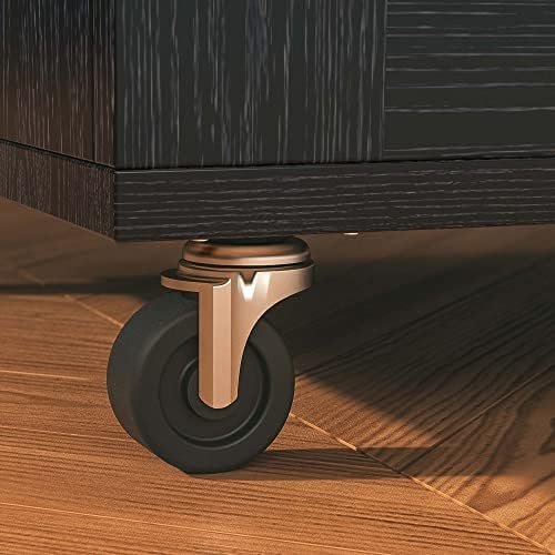 IRONCK Rolling Kitchen Island Cart with Drop-Leaf Countertop, Barn 3Drawers, Barn Door Style Cabine,Thicker Rubberwood Top, Spice Rack, on Wheels, for Kitchen and Dining Room, Black - Image 9