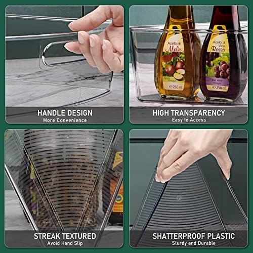 JEISSLIA Lazy Susan Cabinet Organizer Bins for 26" or 28" Diameter Corner Lazy Susan, Plastic Cabinet Storage Bin, 1/8 Wedge-Food Safe, BPA Free, with Non-slip Pads (For 26" Lazy Susan, 6 Pack) - Image 6