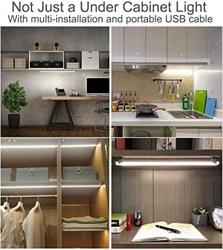 Milpoel LED Strips Craft Light Under Cabinet Lighting Bar Built-in Magnets, USB Powered Counter Lighting Bar, LED Closet Light,3 Color Temperature - Image 8