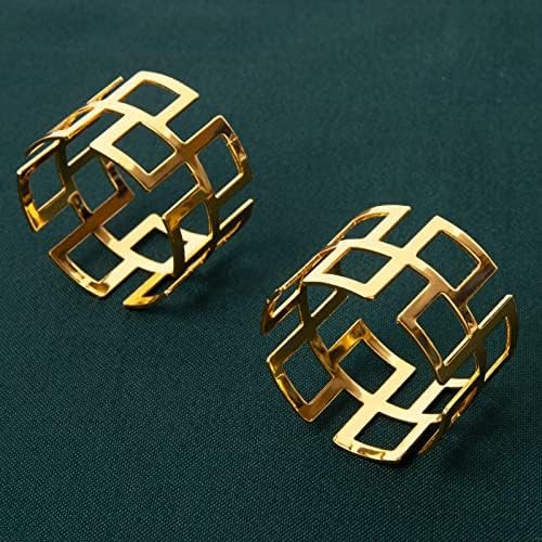 Christmas Napkin Rings- Gold Napkin Holder, Round Metal Xmas Napkin Buckle for Holiday Party Dinner Wedding Dining Table Christmas Decoration (Set of 8) - Image 9