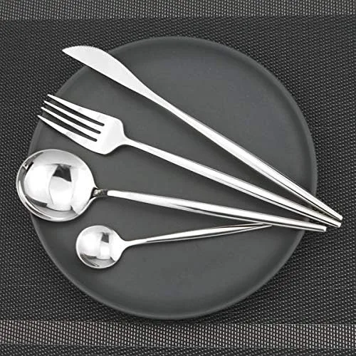 Gugrida 24-Piece Silverware Set - 18/10 Stainless Steel Reusable Utensils Forks Spoons Knives Set, Mirror Polished Cutlery Flatware Set, Great for Family Gatherings & Daily Use (6 set, Silver) - Image 7