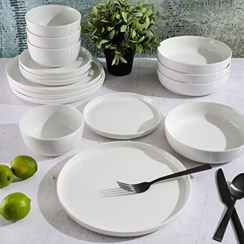 Gibson Home Oslo Porcelain Dinnerware Set, Service for 4 (16pcs), White - Image 7