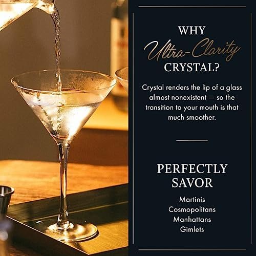 ELIXIR GLASSWARE Martini Glasses Set of 4 - Hand Blown Crystal Martini Glasses with Stem - Elegant Cocktail Glasses for Bar, Martini, Cosmopolitan, Manhattan, Gimlet, Pisco Sour 9oz, Clear… - Image 6