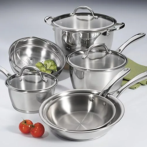 Tramontina 80154/567DS Tri-Ply Base Stainless-Steel Cookware Set, Induction-Ready, 9-Piece - Image 3