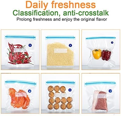 Sous Vide Bags 22 Pack Reusable Vacuum Food Storage Bags Kit, with 3 Sizes Vacuum Food Bags,1 Hand Pump, 4 Sealing Clips for Food Storage and Sous Vide Cooking - Image 7