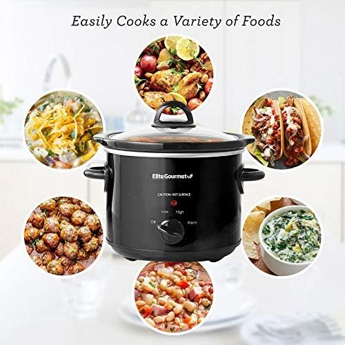 Elite Gourmet MST-350B Electric Oval Slow Cooker, Adjustable Temp, Entrees, Sauces, Stews & Dips, Dishwasher Safe Glass Lid & Crock (3 Quart, Black) - Image 4