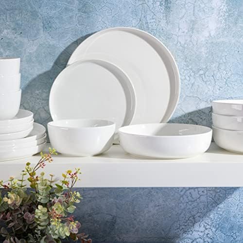 Gibson Home Oslo Porcelain Dinnerware Set, Service for 4 (16pcs), White - Image 6