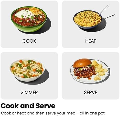 Chefman 6 Quart Slow Cooker with Locking Lid, Ceramic Crock with Portable Cook and Carry Travel Latching Lock, Large Easy Clean Dishwasher Safe Pot Insert, Manual 3 Heat Settings, Stainless Steel - Image 3