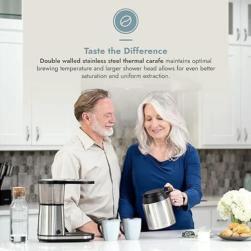 ---Bonavita 8 Cup Coffee Maker, One-Touch Pour Over Brewing with Thermal Carafe, SCA Certified, Stainless Steel (BV1900TS) - Image 6