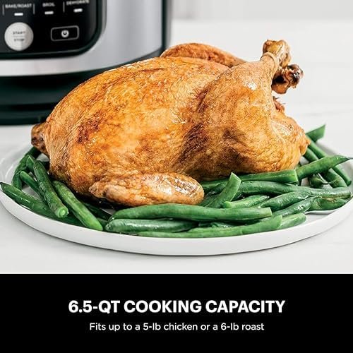 Ninja FD302 Foodi 11-in-1 Pro 6.5 qt. Pressure Cooker & Air Fryer that Steams, Slow Cooks, Sears, Sautés, Dehydrates & More, with 4.6 qt. Crisper Plate, Nesting Broil Rack & Recipe Book, Silver/Black - Image 7