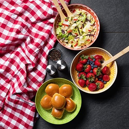 Annovero Serving Bowls, Set of 3 Large Porcelain Dishes for Entertaining, Big Bowl for Eating, for Soup, Salad, Pasta, Parties, Fruit, Chips, 9.5 Inch Diameter, 72 Fluid Ounce Capacity - Image 8