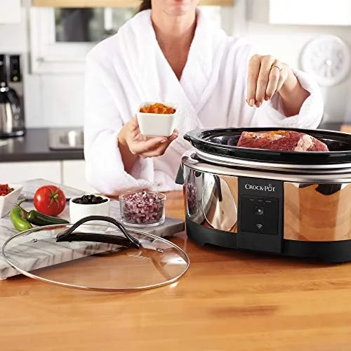 Crock-Pot 6 Quart Programmable Slow Cooker and Food Warmer Works with Alexa, Stainless Steel (2139005) - Image 8