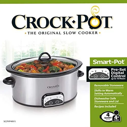 Crock-Pot 4-Quart Smart-Pot Programmable Slow Cooker, Silver - Image 4