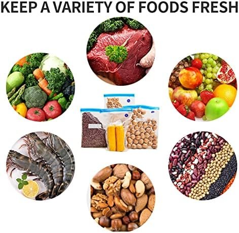 Reusable Sous Vide Bags, 20 PCS 3 Sizes (10 Pcs 8.5"x8", 5 Pcs 11"x 10" and 5 Pcs 13.5"x 10") Vacuum Sealer Zipper Bags for Food Storage, 3-in-1 Large Sous Vide Vacuum Bag for Meal Prep or Storage - Image 4