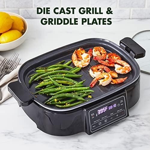 GreenPan 6.5QT Multi-Cooker Skillet Grill & Slow Cooker, 8-in-1 Presets to Saute,Steam, Grill, Stew, Stir-Fry,Heat, & Cook Rice, Healthy Ceramic Nonstick & Dishwasher Safe Parts, Matte Black - Image 6