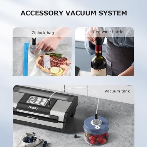 FRESKO Smart Vacuum Sealer Pro, Full Automatic Food Sealer Machine with Auto Dry/Moist Detection, Roll Bag and Built-in Cutter, Powerful Seal a Meal Sealer Machine for Food Stoarge and Saver - Image 10