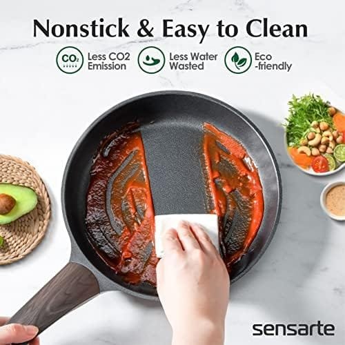SENSARTE Pots and Pans Set Nonstick, 14 Pcs Induction Kitchen Cookware Sets, Non-toxic Non Stick Cooking Set with Frying Pans Set & Saucepan, PFOA PFOS APEO Free - Image 5