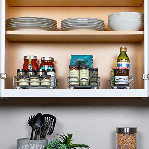 Pull Out Spice Rack Organizer for Cabinet, Heavy Duty-5 Year Limited Warranty, Chrome 8-3/8"Wx 10-3/8"D x 2-1/8 H Slide Out for Upper Kitchen Cabinets and Pantry, Fits Spices, Sauces, Canned Food etc. - Image 7