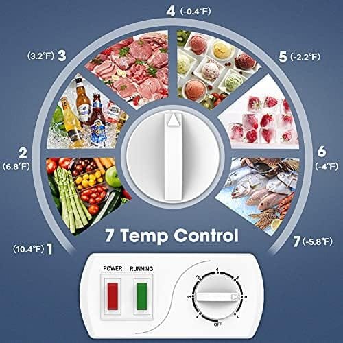 LifePlus Chest Freezer, Compact Deep Freezer 7 Adjustable Temperature with Removable Basket, Top Open Door Freezer Upright for Apartment Home (3.5 cu.ft.) - Image 3